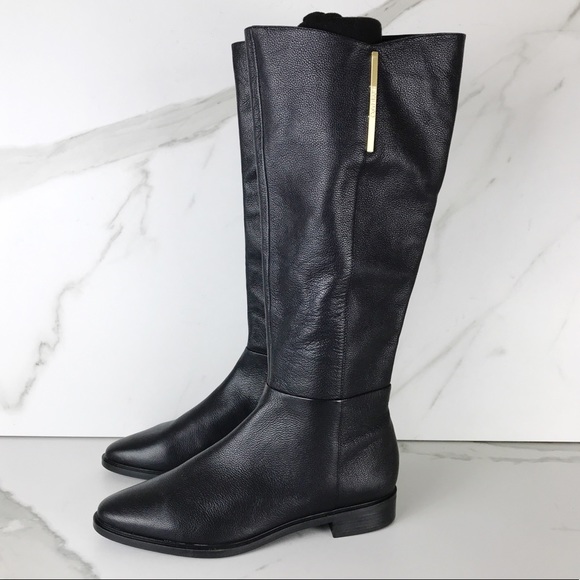 calvin klein francine leather tall boots